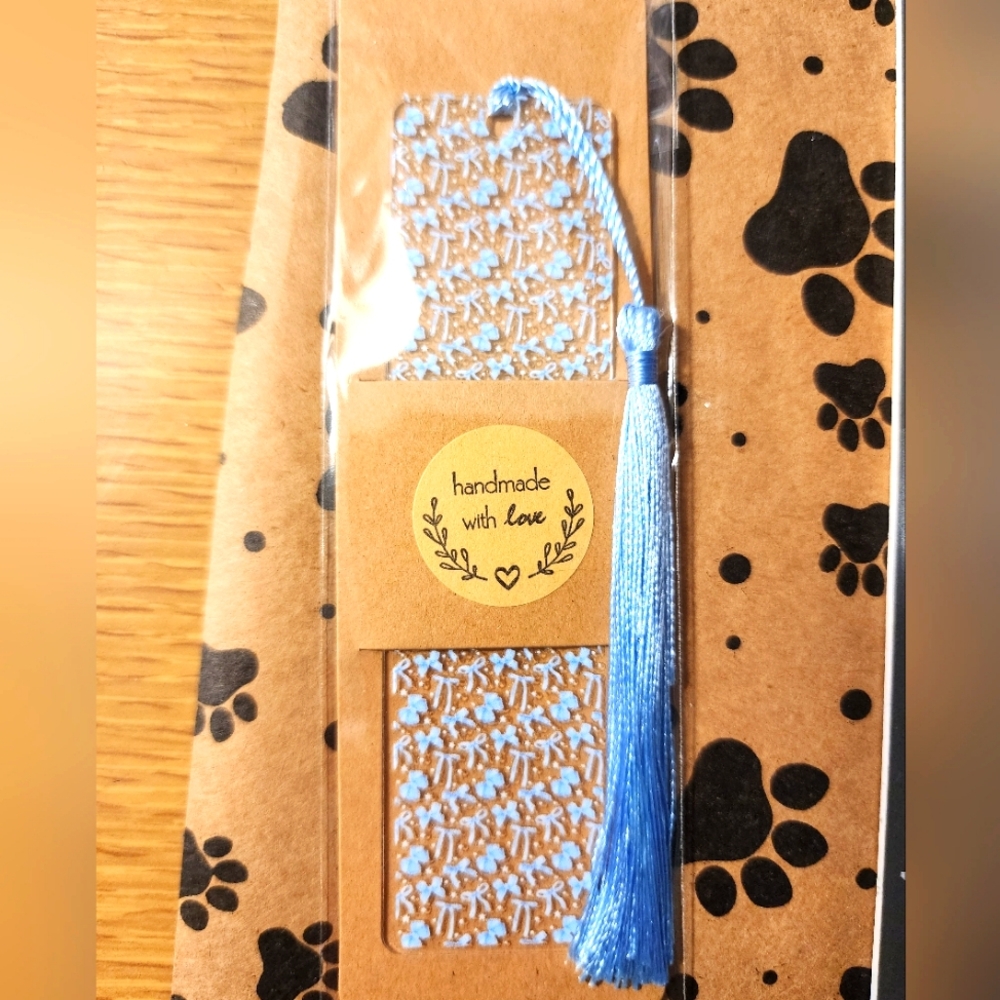 Blue Bow Handmade Bookmark with Tassel